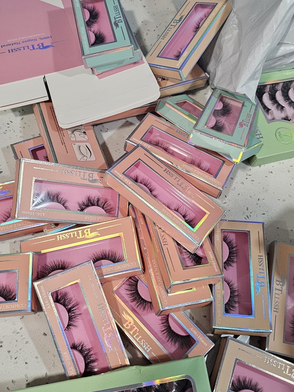 Bliss Pink Faux Mink Lashes — Voluminous Pink Lash Set